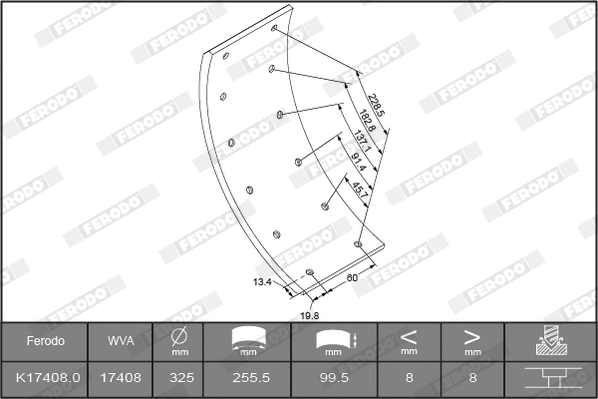 Brake Lining Kit, drum brake
