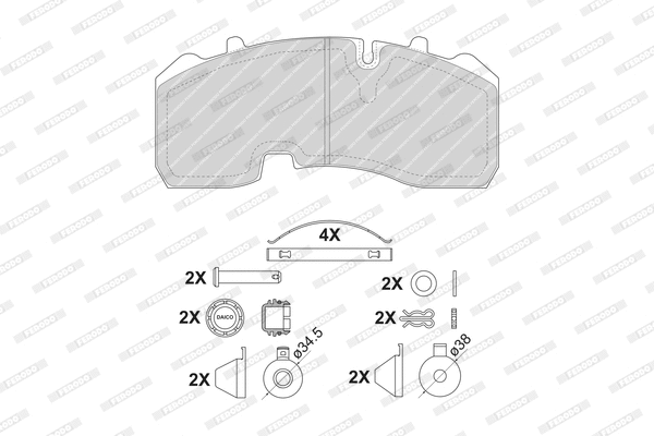 Brake Pad Set, disc brake (FCV1678B)
