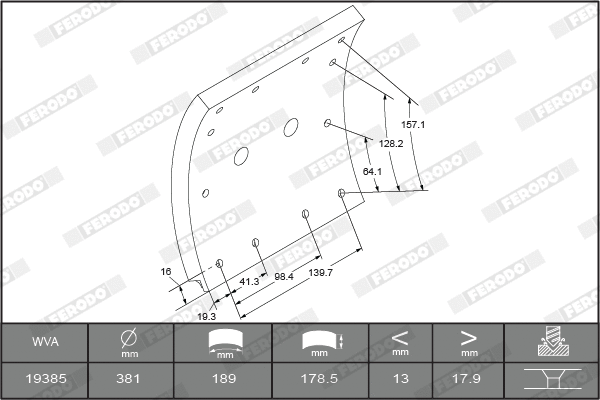 Brake Lining Kit, drum brake