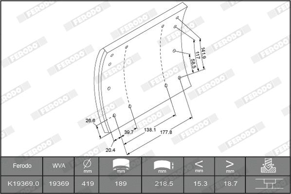 Brake Lining Kit, drum brake