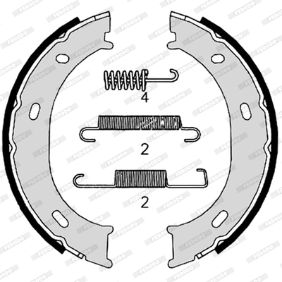 Brake Shoe Set, parking brake (FSB624S)