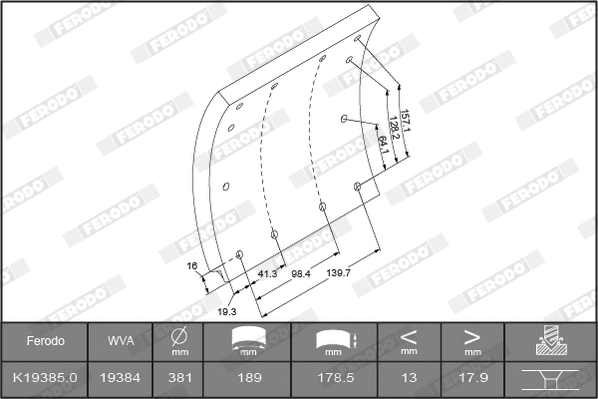 Brake Lining Kit, drum brake