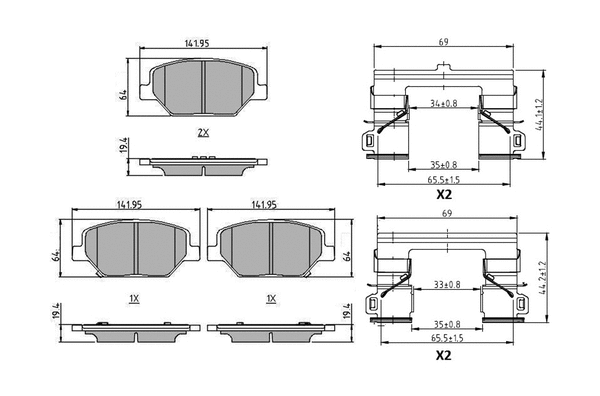 Brake Pad Set, disc brake (FDB5214)