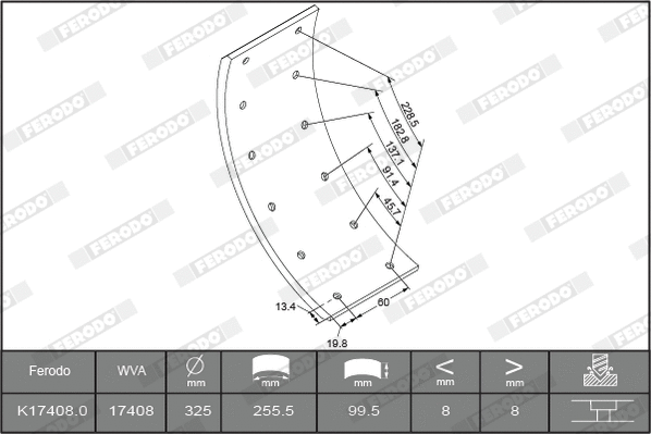 Brake Lining Kit, drum brake