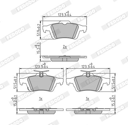 Brake Pad Set, disc brake (FDB5245)
