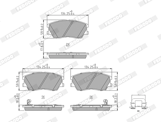 Brake Pad Set, disc brake (FDB5418)