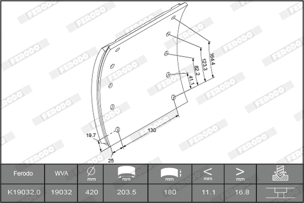 Brake Lining Kit, drum brake (K19032.9-F3532)