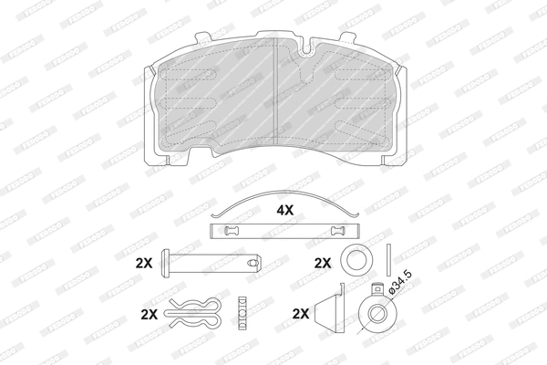 Brake Pad Set, disc brake (FCV1825B)