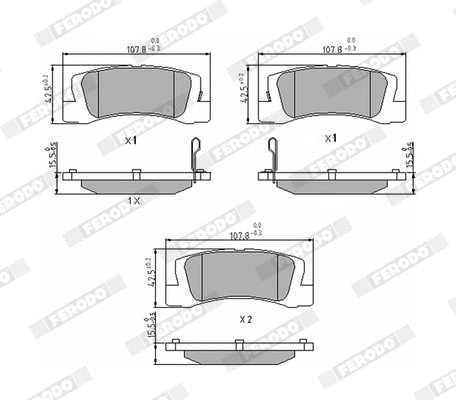 Brake Pad Set, disc brake (FDB848)