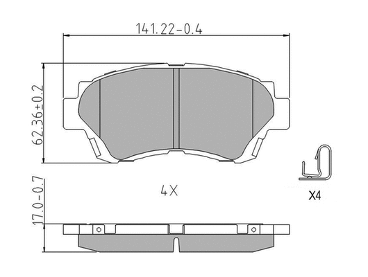 Brake Pad Set, disc brake (FDB868)