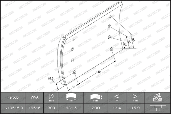 Brake Lining Kit, drum brake