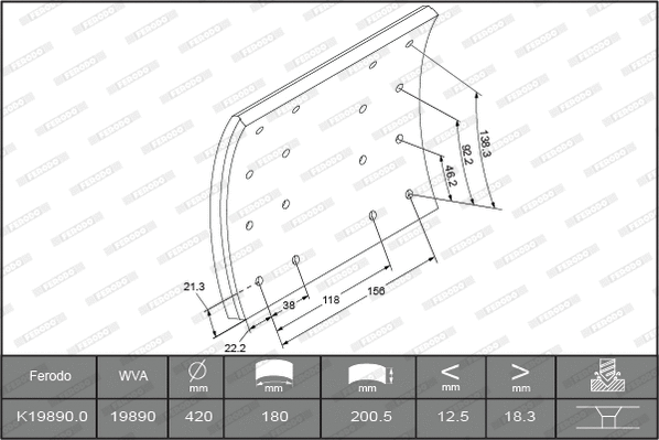 Brake Lining Kit, drum brake