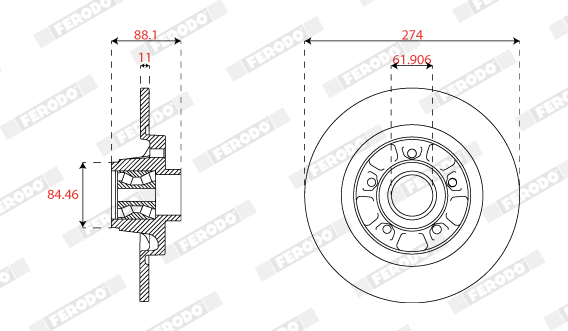 Brake Disc (DDF1796)