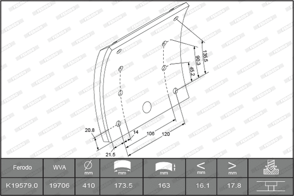 Brake Lining Kit, drum brake