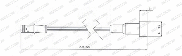 Warning Contact, brake pad wear (FAI205)