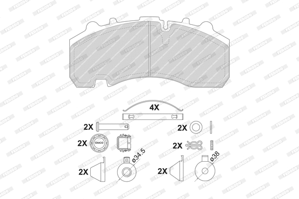 Brake Pad Set, disc brake (FCV1677B)