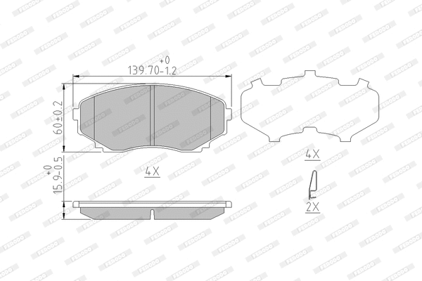 Brake Pad Set, disc brake (FDB1757)