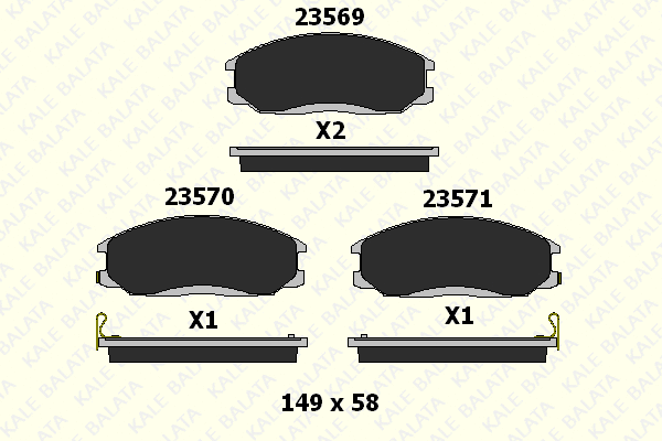 Brake Pad Set, disc brake (23569 170 05)