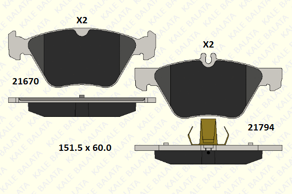Brake Pad Set, disc brake (21670 203 05)