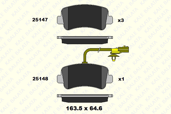 Brake Pad Set, disc brake (25147 180 05)
