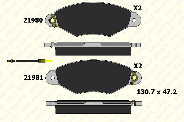 Brake Pad Set, disc brake (21980 180 15)