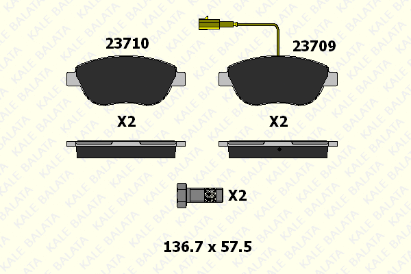 Brake Pad Set, disc brake (23710 192 45)