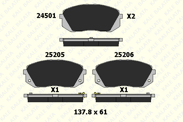 Brake Pad Set, disc brake (25205 175 05)