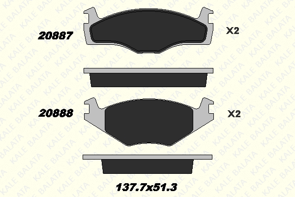 Brake Pad Set, disc brake (20887 197 25)