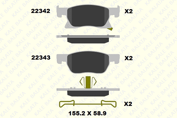 Brake Pad Set, disc brake (22342 198 15)