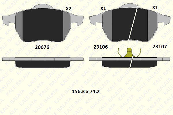 Brake Pad Set, disc brake (23106 189 05)