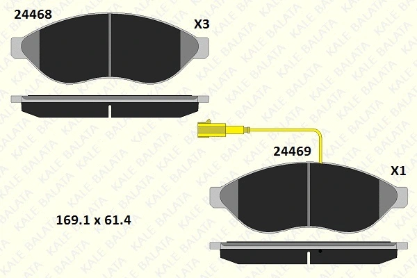 Brake Pad Set, disc brake (24468 190 05)