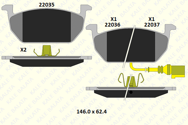 Brake Pad Set, disc brake (22035 172 05)