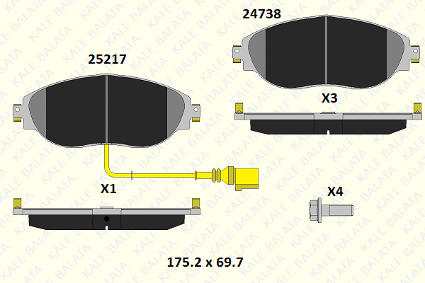 Brake Pad Set, disc brake (24738 200 15)