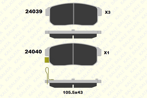 Brake Pad Set, disc brake (24039 144 05)