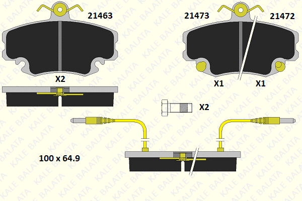 Brake Pad Set, disc brake (21463 182 34)