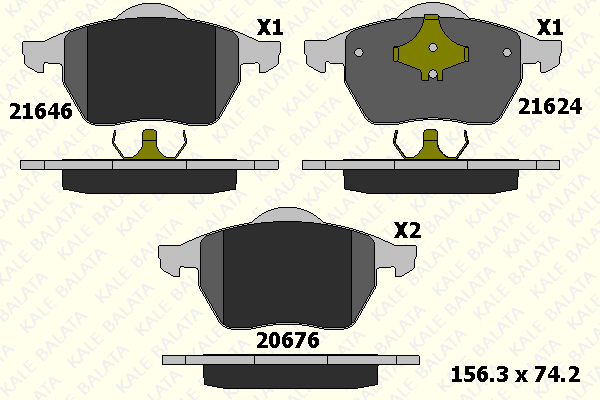 Brake Pad Set, disc brake (21624 204 05)