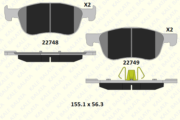 Brake Pad Set, disc brake (22748 161 05)