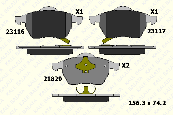 Brake Pad Set, disc brake (23116 196 05)