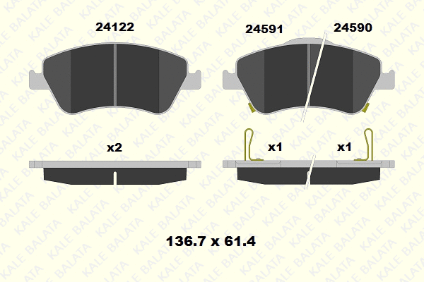 Brake Pad Set, disc brake (24122 190 05)