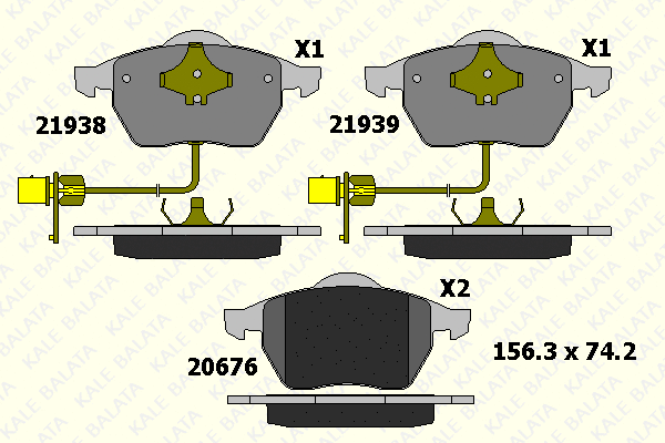 Brake Pad Set, disc brake (21938 204 05)