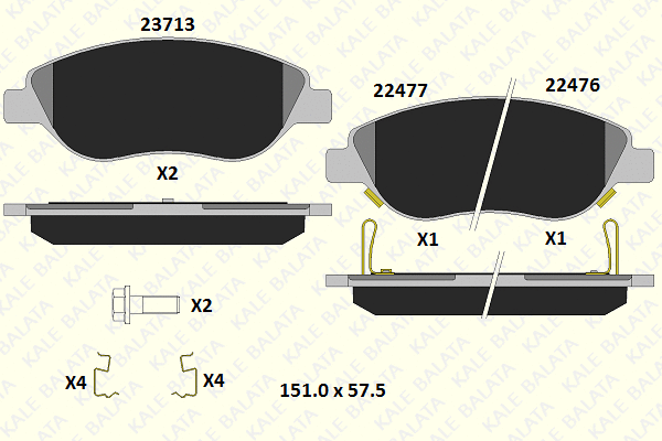 Brake Pad Set, disc brake (22476 194 15)