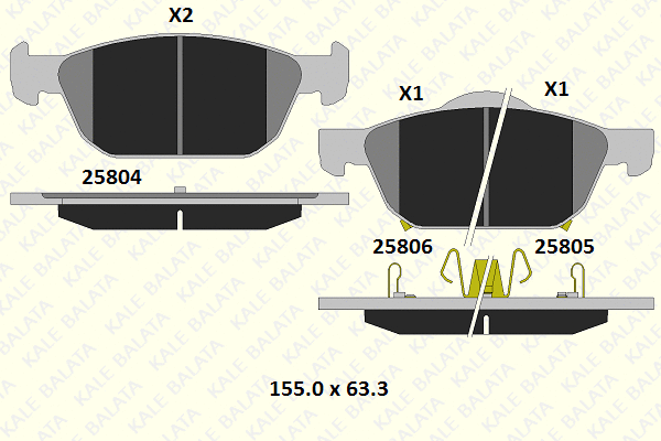 Brake Pad Set, disc brake (25804 170 05)
