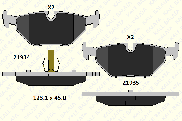 Brake Pad Set, disc brake (21934 173 05)