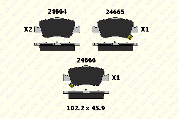Brake Pad Set, disc brake (24664 165 05)