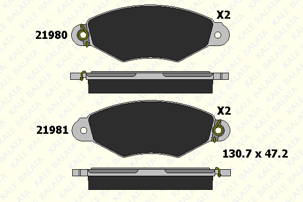 Brake Pad Set, disc brake (21980 180 25)