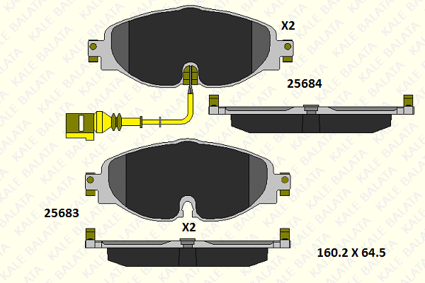 Brake Pad Set, disc brake (25683 203 15)