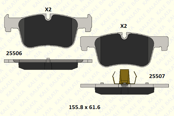 Brake Pad Set, disc brake (25506 182 05)