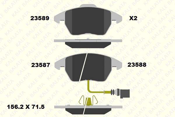 Brake Pad Set, disc brake (23587 203 05)