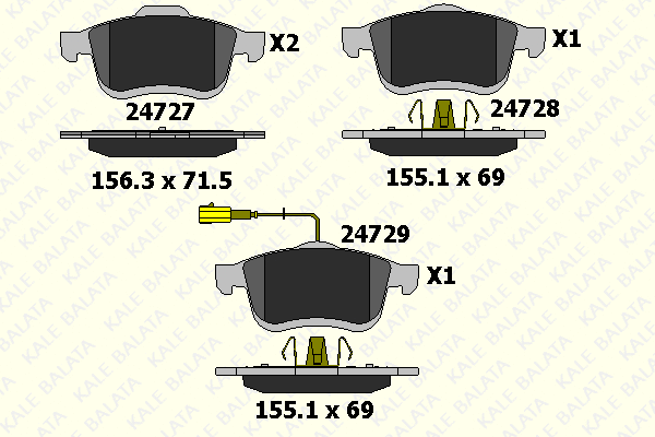 Brake Pad Set, disc brake (24727 200 05)