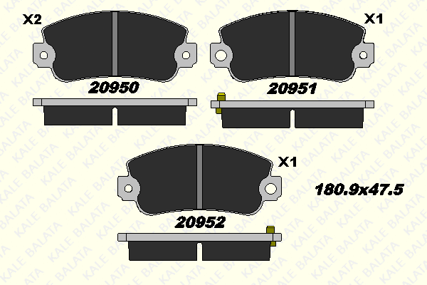 Brake Pad Set, disc brake (20950 180 05)